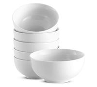 KooK Lot de 6 bols à céréales en céramique, passent au micro-ondes, au lave-vaisselle et au congélateur, plats en porcelaine pour soupe, pâtes, salade, flocons d'avoine, intérieur profond, 710 ml