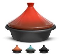 Kook Tajine marocain en fonte émaillée avec couvercle fermé en forme de cône en céramique, 3,3 l (céramique)