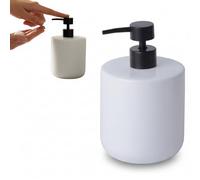 Kook Time Distributeur de Savon Céramique Grande Capacité Curve - Pompe 690 ML Rechargeable pour Cuisine ou Bain. Pompe ABS Anti-Rouille. Design Stable. 17 x 10.5 cm. - Blanc