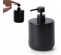 Kook Time Distributeur de Savon Céramique Grande Capacité Curve - Pompe 690 ML Rechargeable pour Cuisine ou Bain. Pompe ABS Anti-Rouille. Design Stable. 17 x 10.5 cm. - Noir Mat