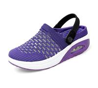 Kookmean Pantoufles orthopédiques pour femme diabétique, chaussures orthopédiques à enfiler avec coussin d'air en maille pour infirmière, mocassins à plateforme, Z5 Violet, 40 EU