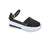 Kookmean Pantoufles pour femme diabétique, chaussures orthopédiques à enfiler pour la marche, chaussures d'infirmière à coussin d'air en maille pour femme, Z4 noir., 40 EU