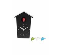 KOOKOO Birdhouse Mini Noir, Petite Coucou Moderne avec Chants des 12 Oiseaux ou Coucou