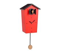 KOOKOO Birdhouse Rouge, Coucou Moderne avec Chants des 12 Oiseaux ou Coucou