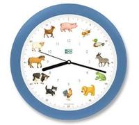 kookoo - horloge animaux de la ferme, modèle en cadre bleu