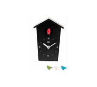 KOOKOO Birdhouse Mini Noir, Petite Coucou Moderne avec Chants des 12 Oiseaux ou Coucou