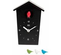 KooKoo Coucou Birdhouse Mini – Petite coucou moderne, chants des 12 oiseaux ou coucou – Noir