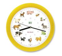 KOOKOO KidsWorld Jaune, Pendule avec enregistrements natureles, 12 Animaux de la Ferme, Illustrations Monika Neubacher-Fesser, capteur de lumière
