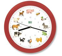 KOOKOO KidsWorld, Pendule avec enregistrements natureles, 12 Animaux de la Ferme, Illustrations Monika Neubacher-Fesser, capteur de lumière