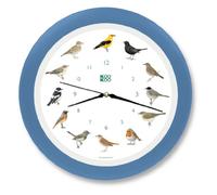 KOOKOO Singvögel Quartz Bleu-Ciel, Horloge des Oiseaux, Un Pendule Murale avec 12 Oiseaux indigènes et enregistrements de la Nature, Horloge avec senseur de lumière
