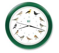 KOOKOO Singvögel Quartz Vert, Horloge des Oiseaux, Un Pendule Murale avec 12 Oiseaux indigènes et enregistrements de la Nature, Horloge avec senseur de lumière