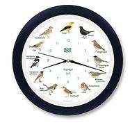 KOOKOO Singvögel RC Noir Bleu, Horloge des Oiseaux, Un Pendule Murale avec 12 Oiseaux indigènes et enregistrements de la Nature, Horloge avec senseur de lumière