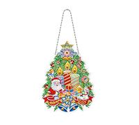 KookuLEE Kit de peinture diamant 5D, kit d'artisanat d'art de peinture diamant, couronne de célébration de Noël cadeau diamant fait main pour enfants maison mur porte jardin décoration à suspendre
