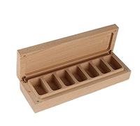 KookuLEE Pilulier en bois naturel de takubi 7compartiments suffit de le faire pivoter pour obtenir le pilulier que vous voulez Peut également être utilisé comme boîte à bijoux pratique à transporte
