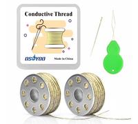 KOOKYE Fil conducteur 2 bobines 65ft/20m 30Ω/m lisse cousue pour Arduino Lilypad avec enfile-aiguille