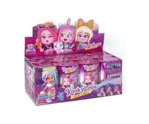 KOOKYLOOS Série Glitter Glam - Collection complète de 12 KookyLoos - Poupée surprise à collectionner avec accessoires de mode, vêtements, chaussures et jouets - 3 expressions amusantes - 12 poupées