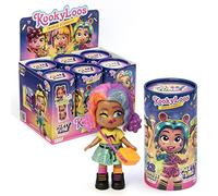 KOOKYLOOS Série Party Time - Boîte de 6 poupées à Collectionner avec Accessoires de Mode, vêtements, Chaussures et Jouets, 3 Expressions Amusantes. Version B