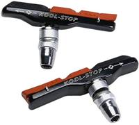 Koolstop Patins de frein V-brake Dual Compound V-Type complets pour jante Argenté Noir/Marron