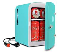 Koolatron 4L Retro Portable Mini Fridge w/ 12V DC and 220V AC Cords, 6 Can Electric Cool Box for Snacks, Drinks, Skincare, Beauty Serum, Face Mask, Desktop Accessory for Home Office Dorm Travel, Green