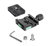 Koolehaoda 50mm Plaque de Dégagement Rapide Universel QR Plate Adaptateur Niveau à Bulle Intégré avec 1/4 et 3/8 Vis Compatible pour Arca Swis Caméra Trépieds Monopode Stabilisateurs
