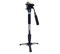 Koolehaoda Appareil photo monopode en aluminium portable avec tête fluide et base de support de trépied pliable pour caméra DSLR, hauteur maximale de 148 cm avec capacité de charge maximale de 3 kg -YT288