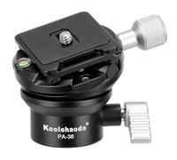 Koolehaoda Base de nivellement de la tête de trépied, niveau de caméra en aluminium, demi-boule d'inclinaison de 15°, avec plaque de dégagement rapide Arca de 6,35 mm pour appareil photo reflex