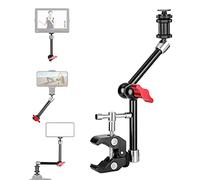 Koolehaoda Bras magique à friction articulé réglable et grande pince pour appareils photo reflex numériques / sans miroir, caméscopes, lumière LED, lampe flash (Bras magique 11 "rouge)