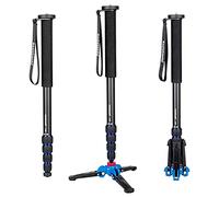 Koolehaoda K-288 Monopode avec Base de trépied Amovible, Alliage d'aluminium 5 Sections 50 cm-168 cm de Hauteur, Charge utile maximale de 5 kg pour la Photographie de Voyage avec Appareil Photo