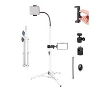 koolehaoda Mini support de rétro-éclairage de table, kit de diffusion mobile en direct, 60 cm, support d'éclairage pour appareils photo : anneau lumineux vidéo, support de téléphone, webcam, micro