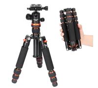 Koolehaoda Mini trépied Portable de Bureau en Alliage d'aluminium 17,8 à 63,5 cm réglable avec tête sphérique à 360° pour Appareil Photo Reflex numérique, caméscope, Charge jusqu'à 10 kg (Orange)