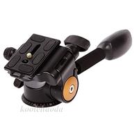 Koolehaoda - Poignée rotative 360 ° à amortissement hydraulique, tête tridimensionnelle, avec plaque de libération rapide pour trépied et monopode d'appareil photo reflex numérique