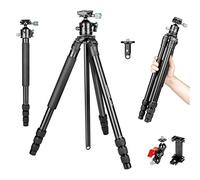 Koolehaoda Trépied Monopode Appareil Photo Trépied 158cm Aluminium Compact Trepied Voyage 4 Sections avec 360 degrés Rotule Metal,Charge Jusqu'à 15kg