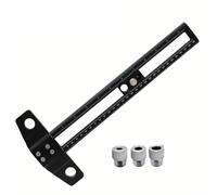 Koolenry 2 en 1 Outil de Positionnement de Forage des Règles de Notation avec Jauge de Marquage de Script en Alliage en Aluminium et Manches de Forage de 6/8/10 mm 30 cm