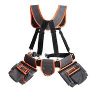 Koolenry Ceinture à Outils Robuste, Ceinture à Outils Utilitaire RéGlable avec Bretelles, 19 Poches pour ÉLectricien, Plomberie et RéParation.