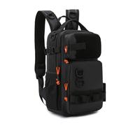 Koolenry de Pêche avec Porte-Cannes, Sac de Poitrine, Sac Banane, de Randonnée, Grand Sac à Bandoulière, Noir.