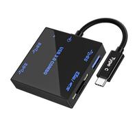 Koolenry Dock D'Extension Multi-Fonction USB 3.0 à Cinq Ports, HUB Portable à Émission Lumineuse, Dock D'Extension USB 3.0 SD/TF.