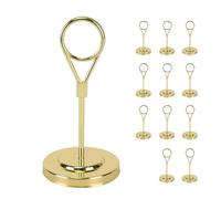 Koolenry Élégant Clip Design Gold Premium Table Table Place Carte Uplers (12pcs), Support de Base Pondéré pour Les Événements