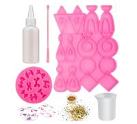 Koolenry Ensemble d'argile à Cuisson à Four à Four à Polymère Liquide avec Cuillère à Paillettes d'or et Tasse à Mesurer pour Les