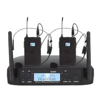 Koolenry Glxd4 Stage D'Enseignement pour la Parole de L'Église Microphone sans à Double Canal Lavalier Mic Performance Professional Perging EU Plux Microphone Usé