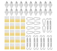 Koolenry Kit de Matériel de Fixation de la Nuée sur la Kit Matériel de la 6 Pouces pour Triangle Rectangle Sun Shade Sail Installation