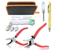 Koolenry Kit D'Outils de Coupe en Verre Robuste 10pcs-Inclut la Mâchoire Courbe des Pinces à la Mâchoire, une Pince à Disjoncteur et une Mangeoire à (Style Crayon)