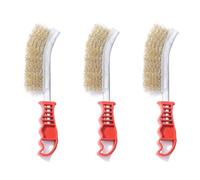 Koolenry Lot de 3 Brosses Métalliques Multifonctions, Brosse de Nettoyage Plaquée Cuivre, Manche Long, pour Grille de Cuisine, Plaque Spéciale pour Éliminer la Rouille A