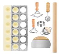 Koolenry Maker de Bouletage, Ensemble de Moisissures de Ravioli 8 Pcs Comprend la Fabrication de Pâtes de Pâte à Pâte de Cutter