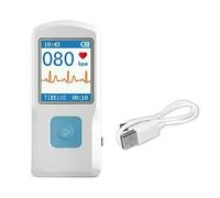 Koolenry Moniteur ECG Bluetooth Portable, Électrocardiogramme Visible, Moniteur ECG Numérique Multifonction à Écran Couleur PM10.