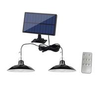 Koolenry pour Lampe LED Solaire Extérieure avec Télécommande, Lampe Étanche, Design de Lustre à Double Tête pour Décoration de Jardin.