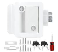 Koolenry pour Le Transporteur de Cargaison à Cheval RV Lock de Porte D'Entrée, Verrouillage de Porte de Remorque de Voyage, Kit de Remplacement de Verrouillage RV avec Clés de Pèlerinage Blanches