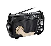 Koolenry Radio FM AM SW à Charge Solaire, Récepteur de Radio d'urgence à Manivelle, Bluetooth 5.2, Support TF USB, Noir