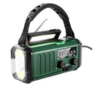 Koolenry Radio Météo d'urgence pour Le Camping en Plein Air 20000mah Radio FM/AM/Hand Crank Radio Pleark Lampe Green