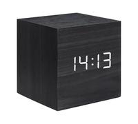 Koolenry Réveil Numérique LED Carré en Bois, Horloge Lumineuse Rétro en Bois, Horloge de Chevet LED, Mini Horloge Numérique