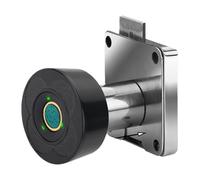 Koolenry Serrure D'Empreinte Digitale Biométrique Electronic Door Lock Pas de Poinçonnage Basse Puissance avec Lampe Tricolore pour le Bureau et L'Empreinte Digitale Noire de